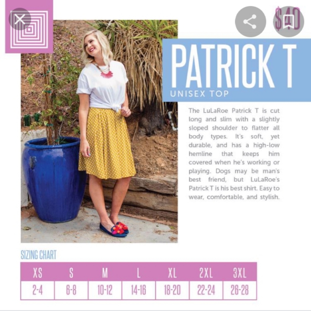 Lularoe Medium Leaf Patrick Tee - image 8